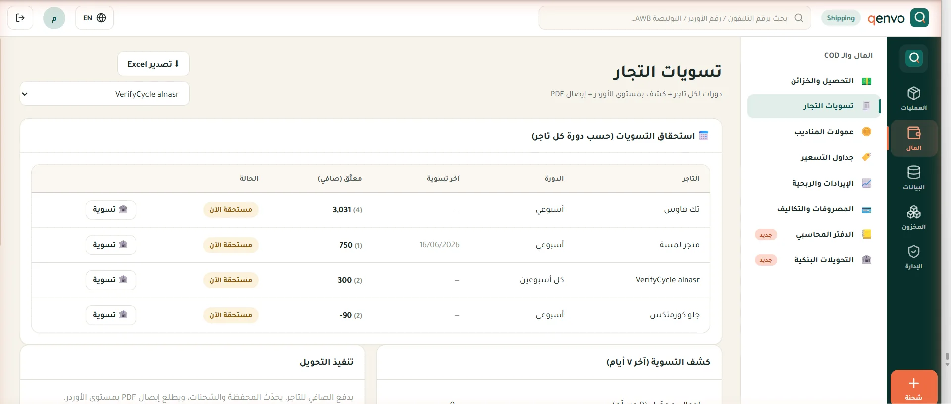 تسويات التجار